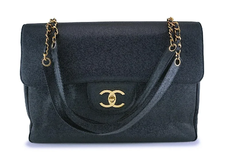 Chanel bags with classic and elegant designsChanel Vintage Caviar Supermodel Maxi Jumbo XXL Flap Bag 24k GHW