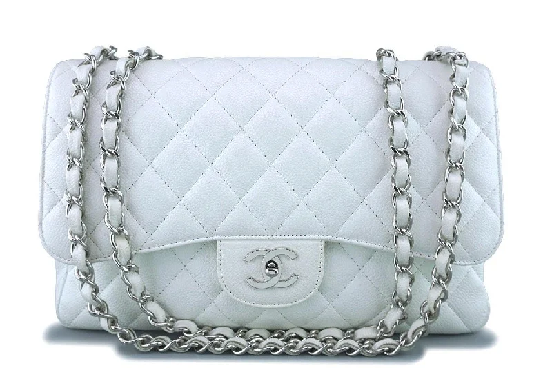 Chanel bags in luxury boutiques worldwideChanel White Caviar Jumbo 2.55 Classic Flap Bag SHW