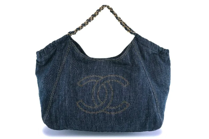 Chanel bags for women with minimalist styleChanel XL Denim Coco Cabas Canvas Tote Bag