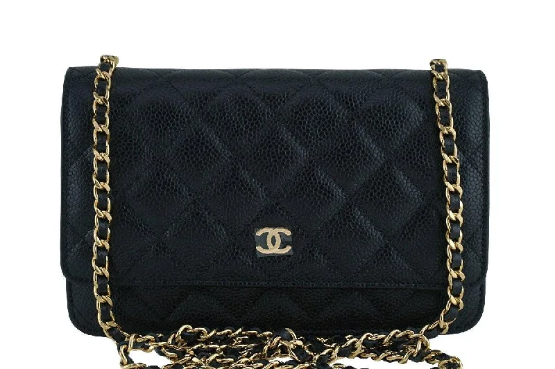 Chanel bags perfect for everyday elegNew Chanel Black Classic Quilted WOC Wallet on Chain Flap Bag