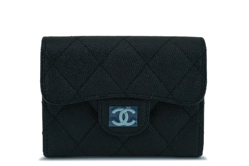 Chanel Limited Edition Handbag for CollectorsNew Chanel Black Medium Caviar Card Holder Wallet Case SHW