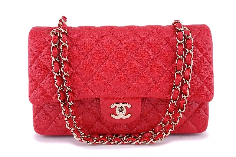 Chanel leather bags for everydNIB 19B Chanel Red Caviar Medium Classic Double Flap Bag GHW