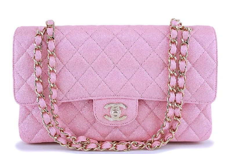 Chanel Chain Strap Handbag for Everyday UseNIB 19S Chanel Iridescent Pearly Pink Caviar Medium Classic Double Flap Bag GHW