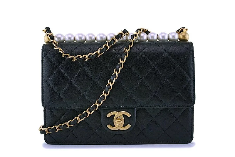 Chanel bags for those who value investment piecesNIB Chanel Chic Pearls Black Classic Flap Bag GHW