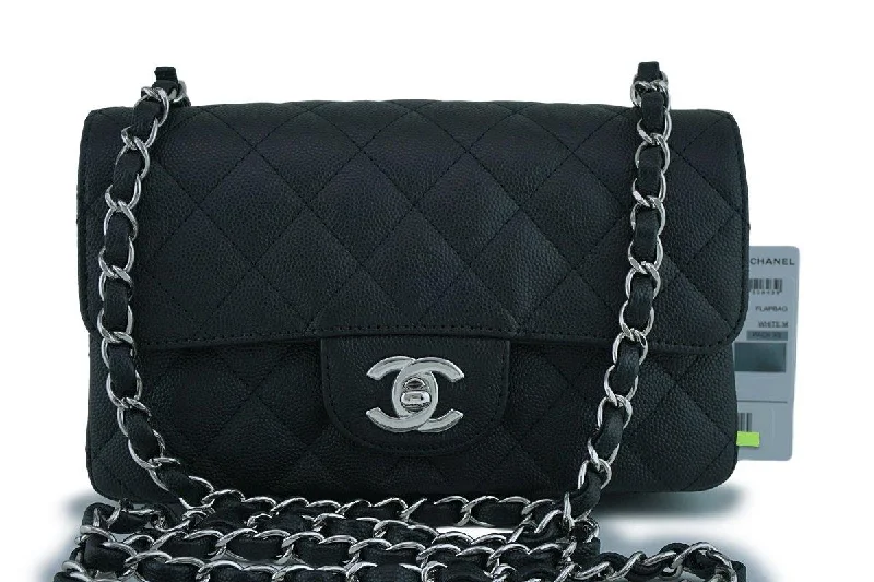 Chanel Handbag with Adjustable Strap for ComfortNWT 18C Chanel Black Classic Quilted Rectangular Mini Flap Bag SHW