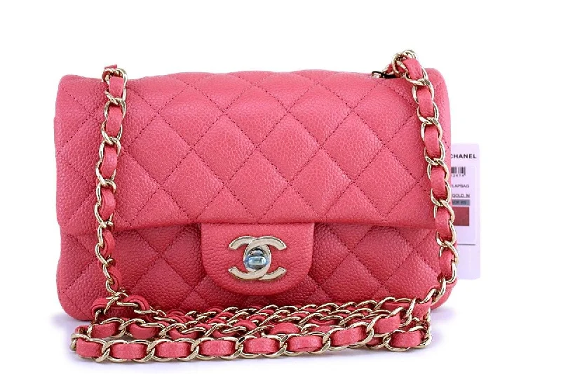 Chanel New Arrival Handbag with Gold HardwareNWT 18S Chanel Pearly Pink  Caviar Classic Quilted Rectangular Mini Flap Bag