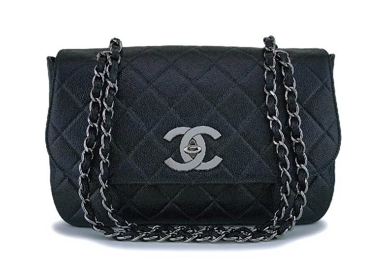 Chanel bags available in bold colors and patternsRare Chanel Vintage Black Caviar Flap with Classic Jumbo CCs Bag RHW