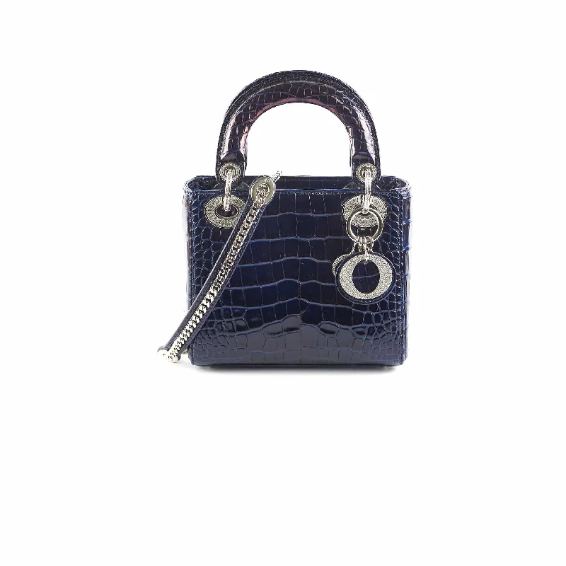 Christian Dior crossbody bags with a front - flap pocket for easy accessDior Lady Dior Mini Navy Blue