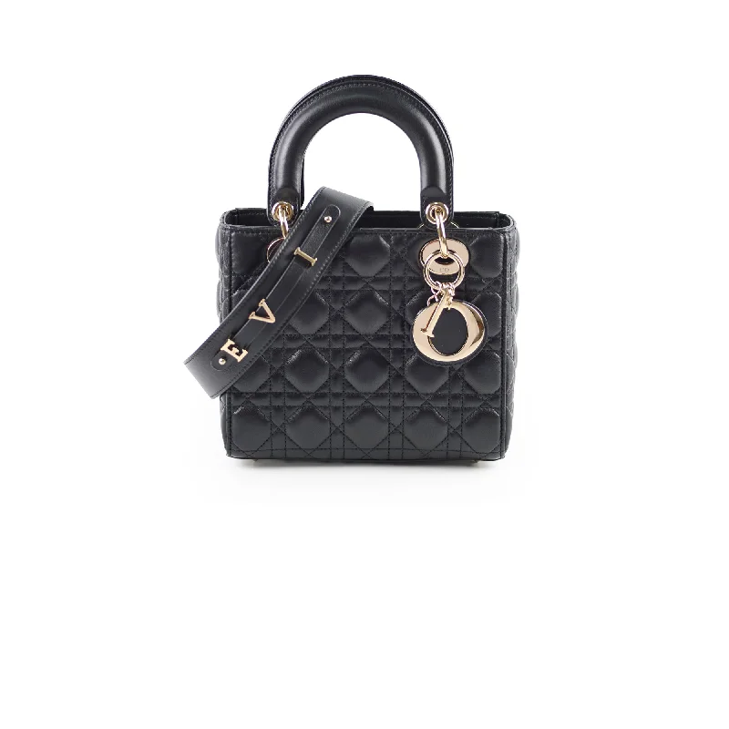 High - fashion Christian Dior bags with a geometric patternChristian Dior Small Lady Dior ABC Black