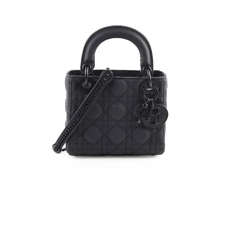 Trendsetting Christian Dior crossbody bags with a colorful strapChristian Dior Lady Dior Mini Black Ultra Matte