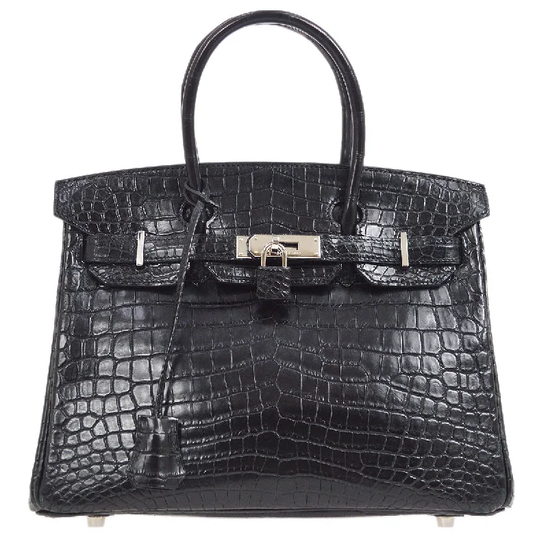 Hermes Birkin Bags with a Contrast - Stitched Handle for Added StyleHERMES * 2009 BIRKIN 30 Black Matt Niloticus