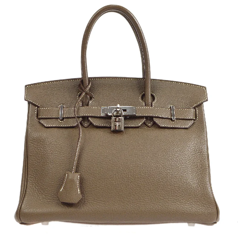 Hermes Birkin Bags with Custom - Engraved Hardware for PersonalizationHERMES 2007 BIRKIN 30 Etoupe Clemence