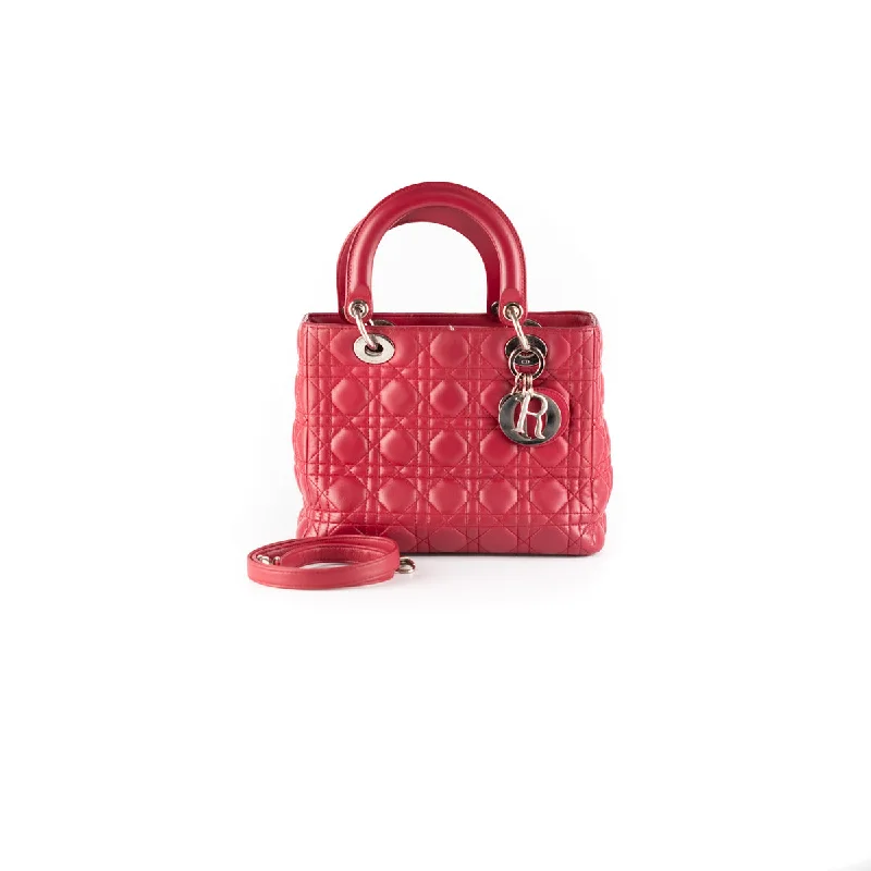 Trendsetting Christian Dior crossbody bags with a colorful strapDior Medium Lady Dior Bag Red