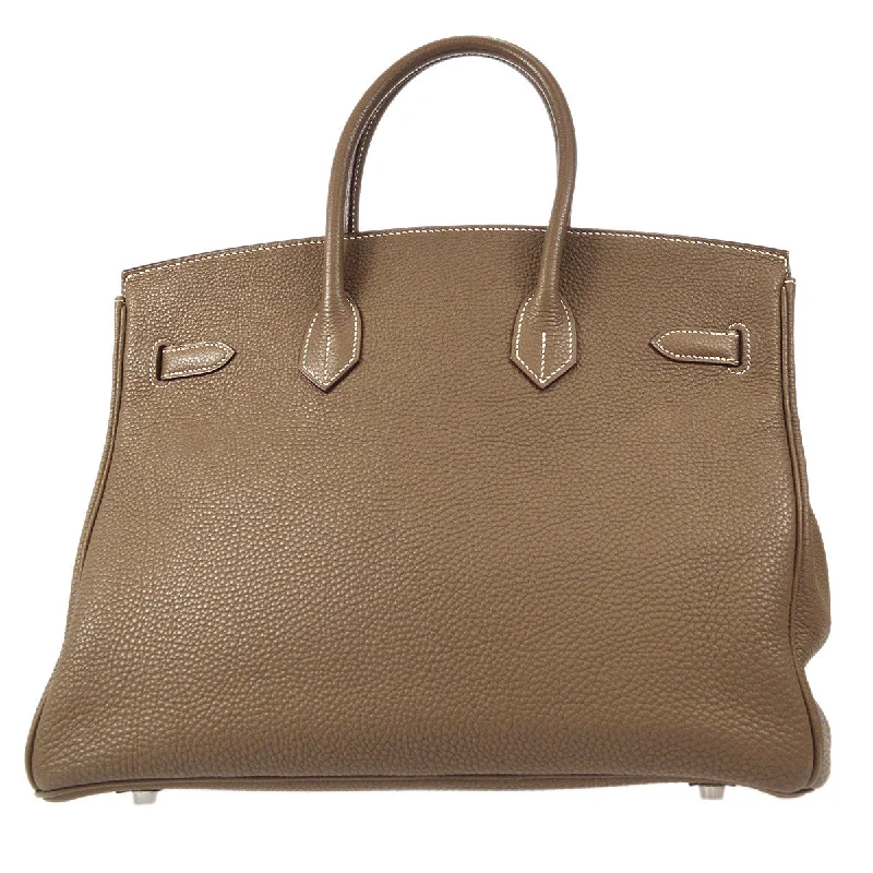 Hermes Birkin Bags with a Leather - Lined Interior Pocket for Added ProtectionHERMES BIRKIN 35 Handbag Togo Etoupe Gray