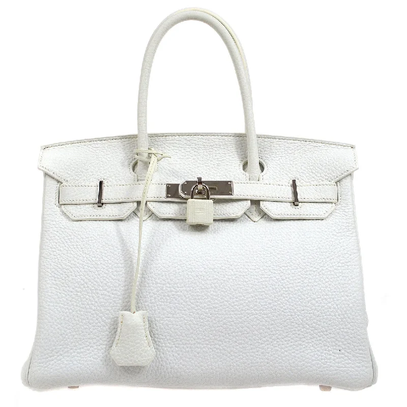 Hermes Birkin Bags with a Detachable Shoulder Pad for ComfortHERMES * BIRKIN 30 White Taurillon Clemence