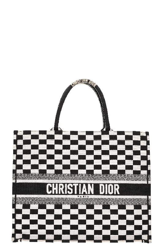 Christian Dior Saddle bags with a distressed leather finishCHRISTIAN DIOR Book Tote Check