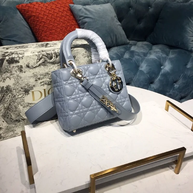 Fashion - forward Christian Dior tote bags for the modern womanChristian Dior Small Lady My ABCBag Denim Blue Cannage