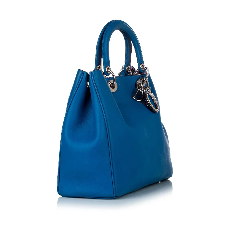 Christian Dior bags with a side - pocket for holding a water bottleDior Diorissimo Leather Satchel (SHG-32520)