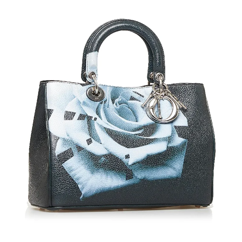 Christian Dior bags with a zip - top closure and multiple compartmentsDior Diorissimo Printed Leather Satchel (SHG-F6aI86)