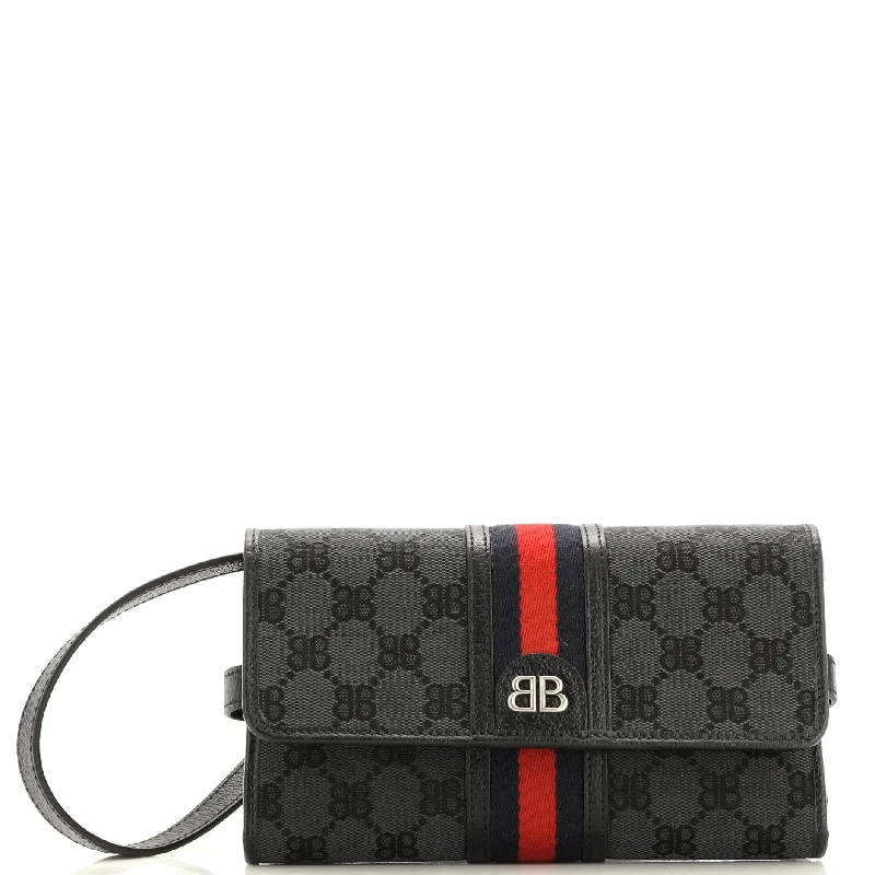 Designer bags with top handlesx Gucci The Hacker Wallet on Strap BB Coated Canvas