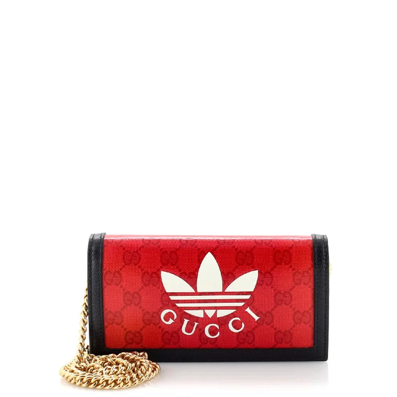 Designer bags with top handlesx adidas Wallet on Chain GG Coated Canvas