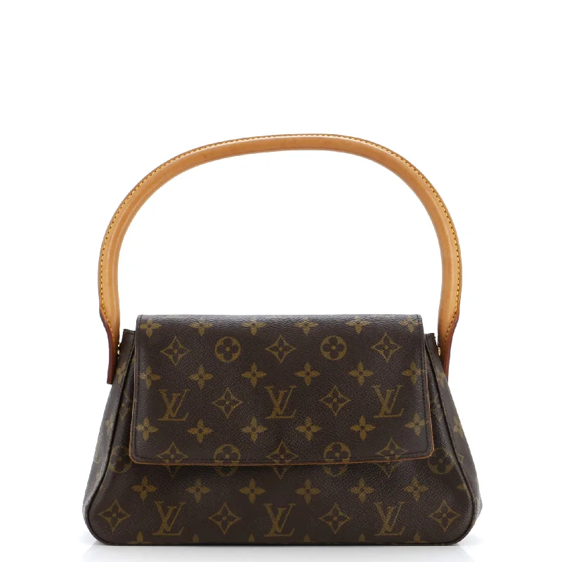 Designer bags with gold hardwareLooping Handbag Monogram Canvas Mini