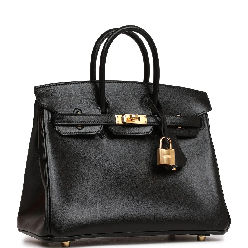 Hermes Birkin Bags in Smooth Box Calf Leather for a Timeless AestheticHermes Birkin 25 Black Tadelakt Gold Hardware