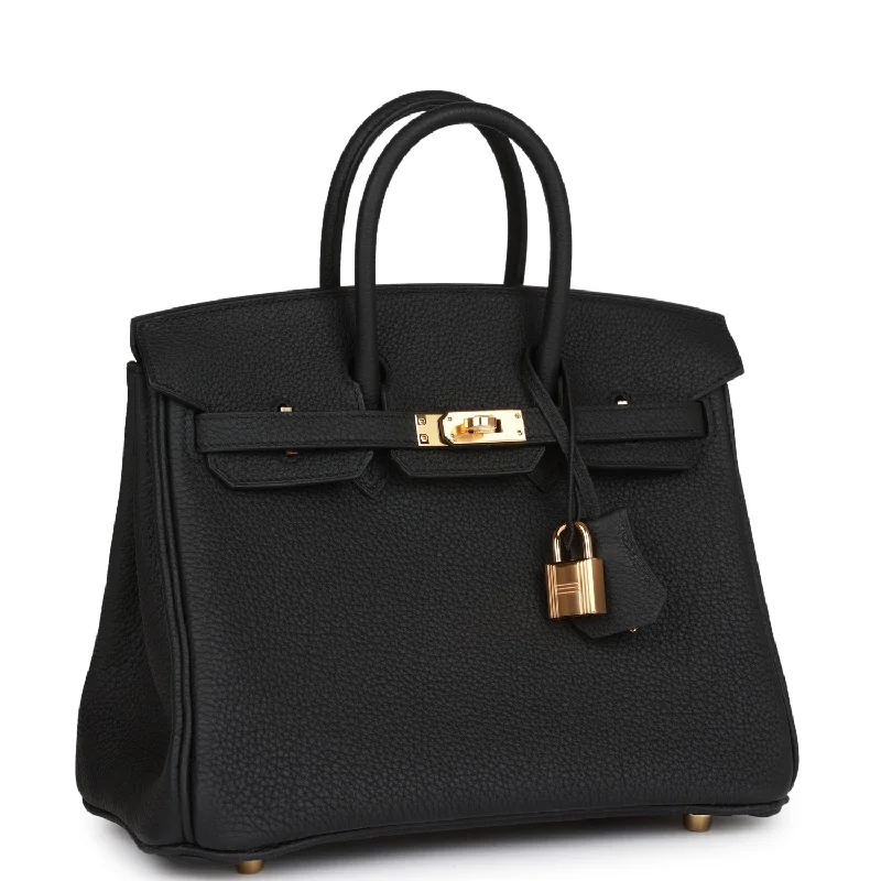 Hermes Birkin Bags with a Gold - Plated Lock and Key SetHermes Birkin 25 Black Togo Gold Hardware