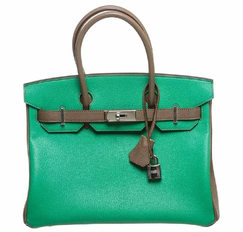 Hermes Birkin Bags with a Beaded Leather Strap for a Bohemian - Glamour LookHermès Birkin Bag 30 Bi-Color Chevre PHW