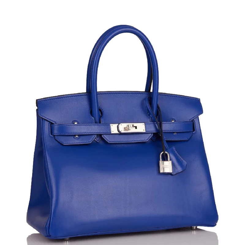 Hermes Birkin Bags in a Rare Lilac Shade for a Stand - Out LookHermes Birkin 30 Bleu Electric Tadelakt Palladium Hardware