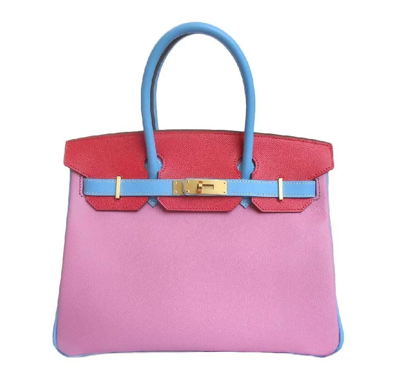 Hermes Birkin Bags with a Hidden Magnetic Closure for Discreet SecurityHermès Birkin Special Order Bag 30 Tri-Color Epsom