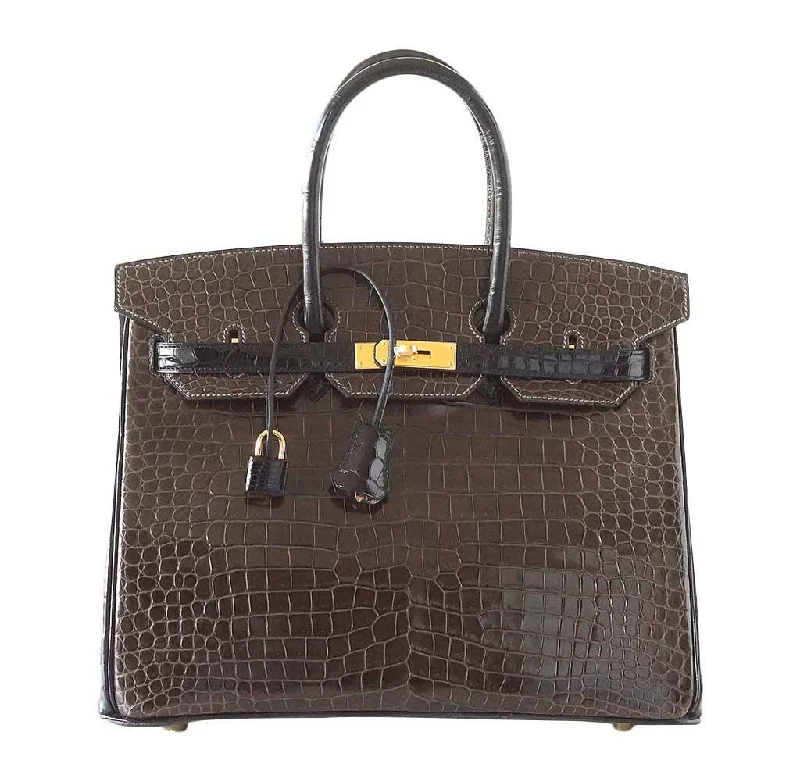 Hermes Birkin Bags with a Crystal - Embellished Lock for Added LuxuryHermès Birkin 35 Bi-Color Crocodile Special Order Bag