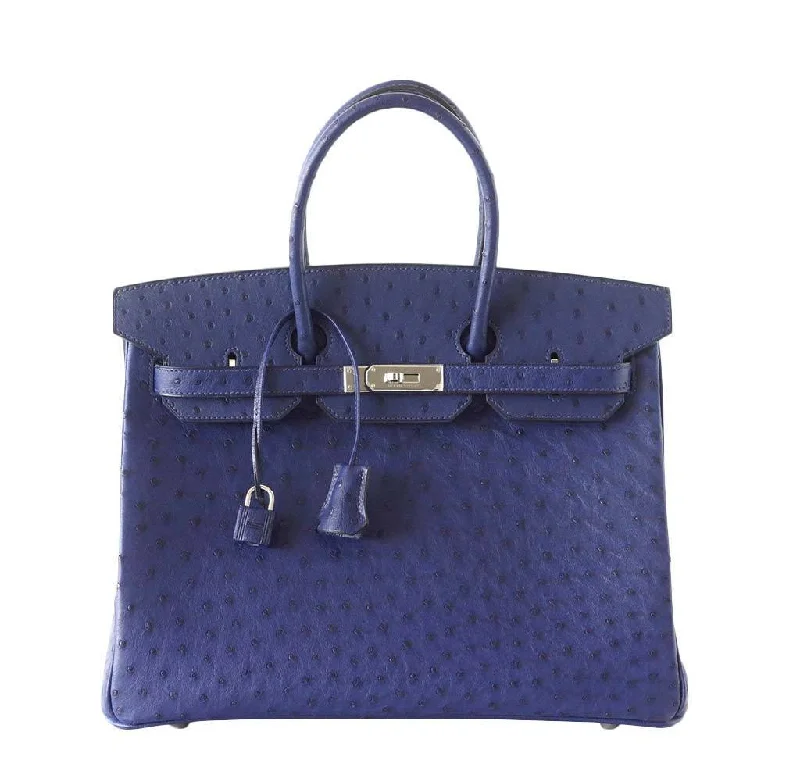 Hermes Birkin Bags in Matte Alligator Leather for a Sophisticated FinishHermès Birkin 35 Bleu Iris Ostrich Bag