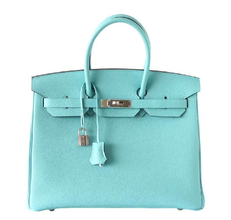 Hermes Birkin Bags in Smooth Box Calf Leather for a Timeless AestheticHermès Birkin 35 Blue Atoll Bag PHW