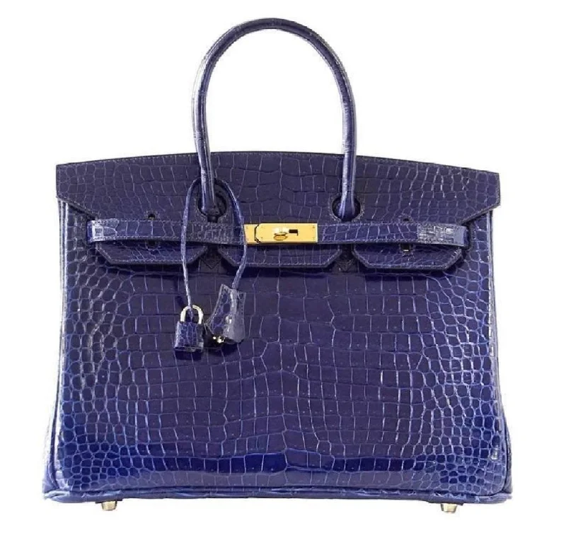 Hermes Birkin Bags in a Bold Fuchsia Pink for a Fashion - Forward StatementHermès Birkin 35 Blue Sapphire Crocodile GHW Bag