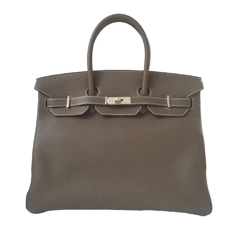 Hermes Birkin Bags in a Dark Chocolate Brown for a Warm and Inviting AestheticHermès Birkin 35 Etoupe Clemence Leather Bag