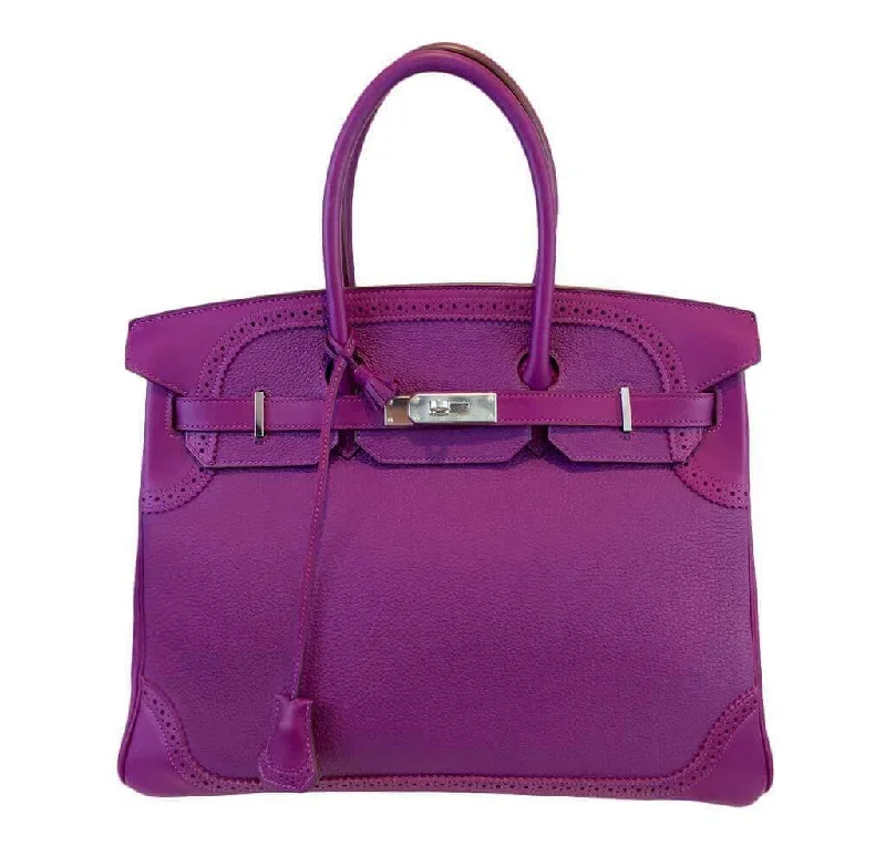 Hermes Birkin Bags with a Hidden Magnetic Closure for Discreet SecurityHermès Birkin 35 Ghillies Anemone Bag PHW