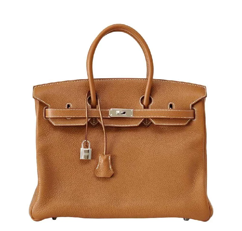 Hermes Birkin Bags with a Textured Taurillon Clemence LeatherHermès Birkin 35 Gold Togo Bag PHW