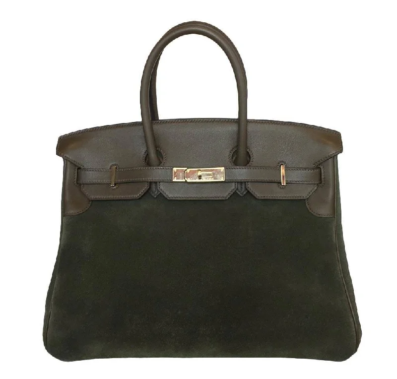 Hermes Birkin Bags in a Dark Olive Green for a Unique and Earthy VibeHermès Birkin 35 Grizzly Bag - Special Edition