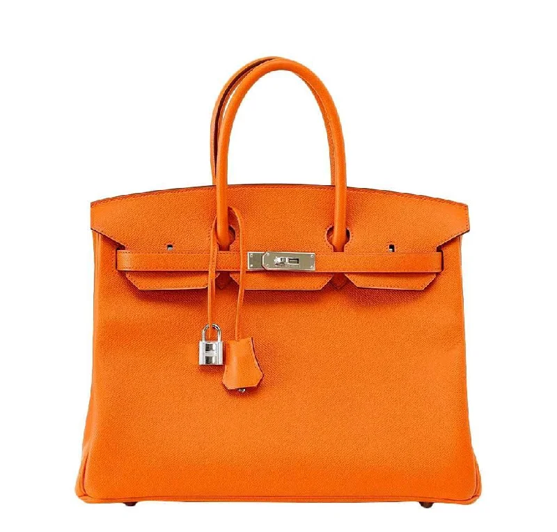 Hermes Birkin Bags in a Bright Canary Yellow for a Pop of ColorHermès Birkin 35 H Orange Bag Epsom PHW