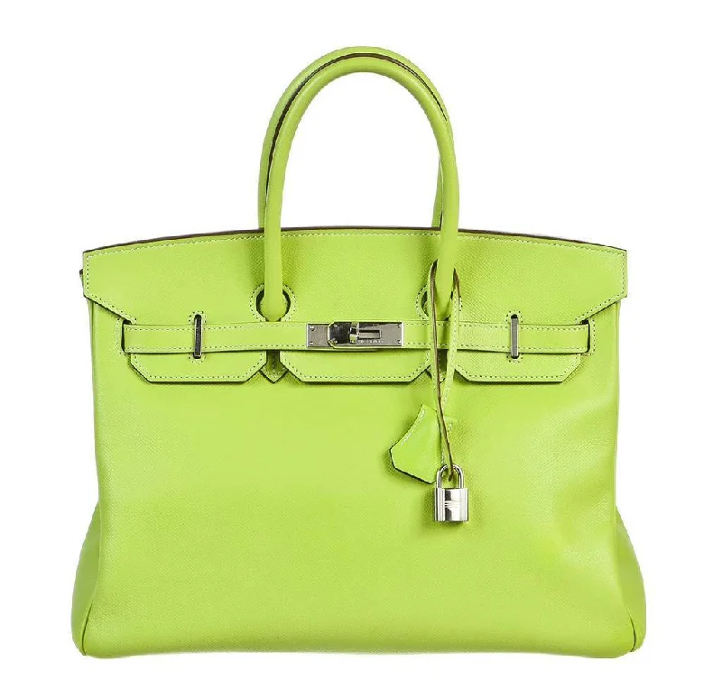 Hermes Birkin Bags with a Detachable Mobile Phone HolderHermès Birkin 35 Kiwi Lichen Candy Collection Bag