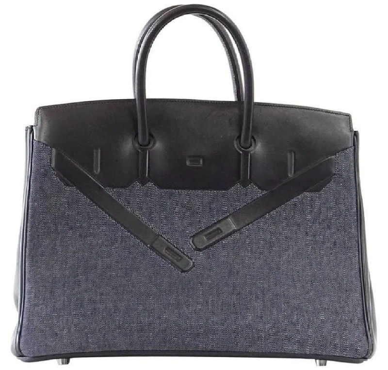 Hermes Birkin Bags with a Studded Leather Trim for a Bold StatementHermès Birkin 35 Limited Edition Denim Shadow Bag