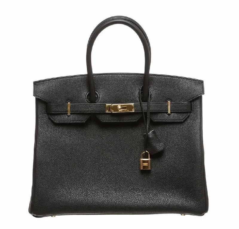 Hermes Birkin Bags with a Beaded Leather Strap for a Bohemian - Glamour LookHermès Birkin 35 Noir Bag Togo GHW