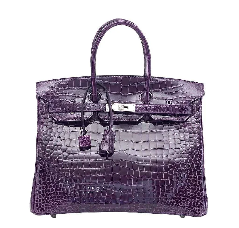 Hermes Birkin Bags in a Pale Mint Green for a Fresh and Refreshing LookHermès Birkin 35 Crocodile Amethyst Bag