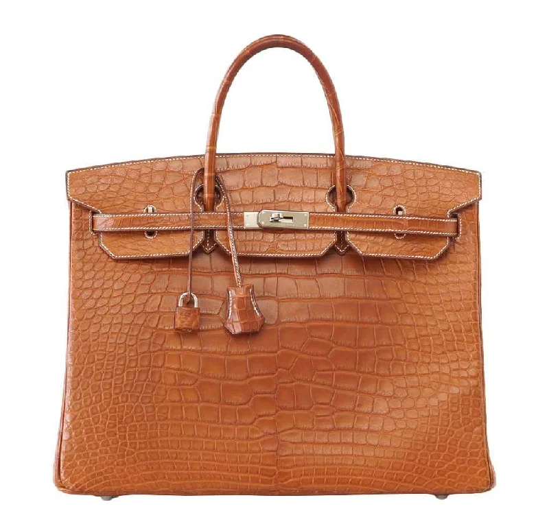 Hermes Birkin Bags with a Braided Leather Handle for a Bohemian TouchHermès Birkin 40 Fauve Matte Alligator Bag