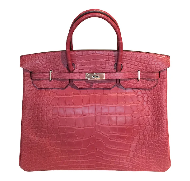 Hermes Birkin Bags in a Soft Coral Pink for a Feminine and Playful VibeHermès Handmade Alligator Birkin Bag Fuchsia 40cm