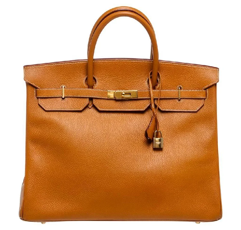 Hermes Birkin Bags with a Hand - Carved Leather DecorationHermès Birkin 40 Gold Togo Bag GHW