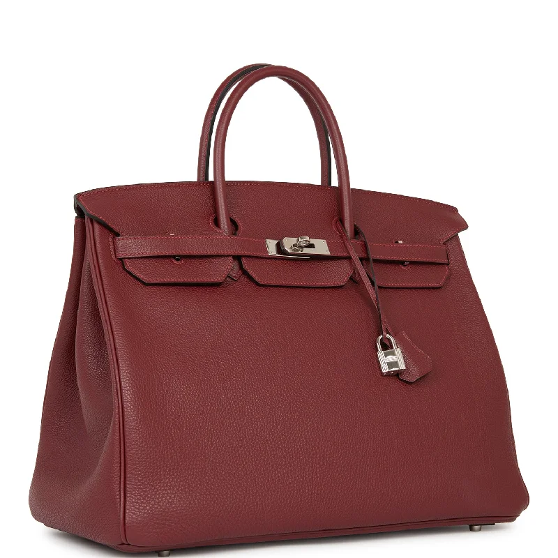 Hermes Birkin Bags in a Shiny Patent Leather Finish for a Glossy LookHermes Birkin 40 Rouge H Togo Palladium Hardware