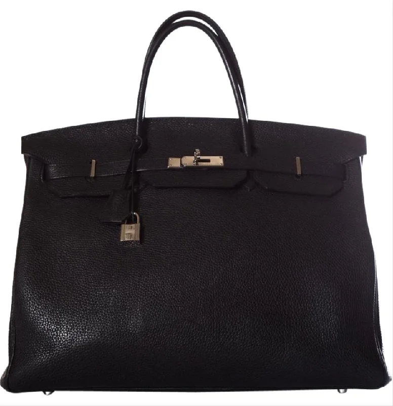 Hermes Birkin Bags with a Leather - Lined Interior Pocket for Added ProtectionHermès Birkin 40cm Black Togo Leather Tote