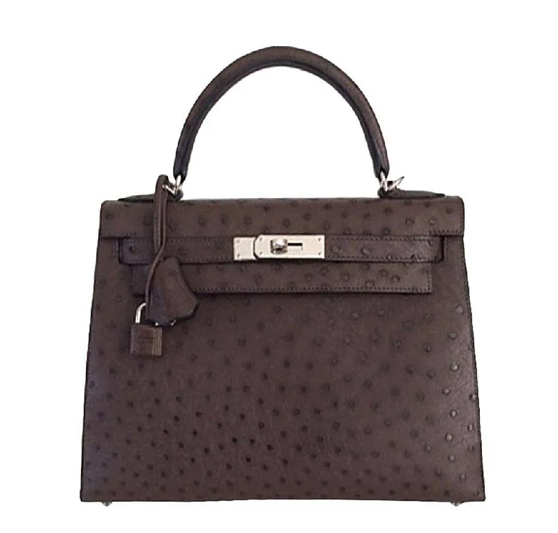 Small - sized Hermès Kelly Bags in Epsom leather for a structured lookHermès Kelly 28 Sellier Marron Palladium Hardware